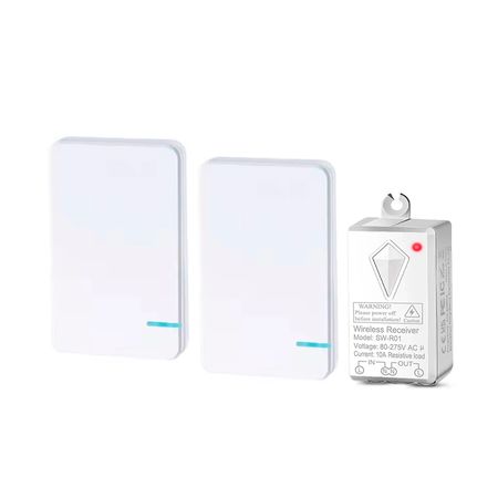 Комплект беспроводных выключателей для проходного подключения с двумя клавишами SK1 и приемным блоком 220V 1000W SW-R01 - Edisons