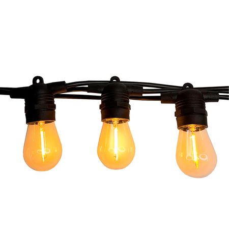 Вулична ретро на сонячних панелях гірлянда Solar-String Light Е27 IP65 вологозахищена 15м 15 ламп (+2 запасні), зображення 6