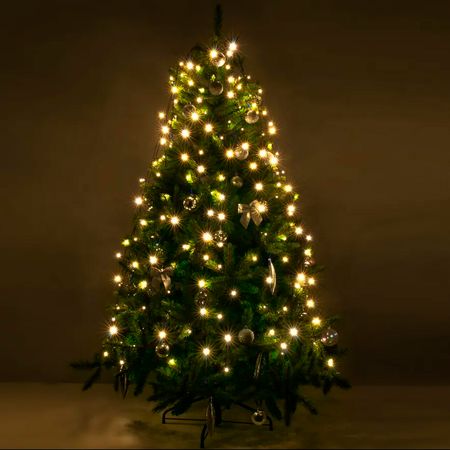 Гирлянда новогодняя Конский Хвост 1200LED 30 нитей по 2м цвет Теплый Белый режим: мигает каждый 6 LED от 220В серебряный провод Premium, изображение 10 - Edisons