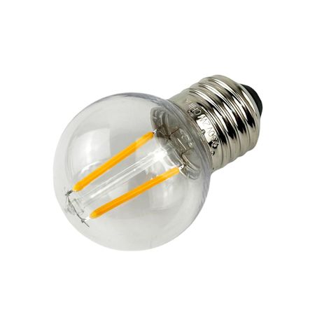 LED лампа Edisons G45 E27 2W 2200K прозрачная пластиковая колба, Количество: 1 шт., Цвет колбы: прозрачная, изображение 2 - Edisons