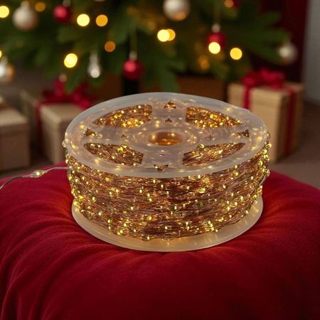 LED гірлянда новорічна Крапля роси 3000LED 150м колір Теплий Білий, режим: мерехтить кожен 10 діод, від 220В мідний провід, зображення 7