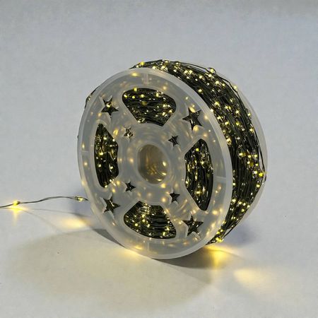 LED гирлянда новогодняя Капля росы 1000LED 50м цвет Теплый Белый, режим: мерцает каждый 6 диод, от 220В зеленый провод [CLONE], зображення 9