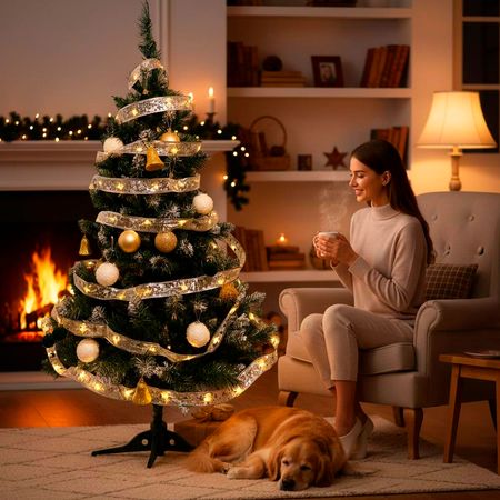 LED гірлянда-стрічка на ялинку Срібна 100 LED 10м Теплий Білий  2 в 1 від USB та батарейок, зображення 17