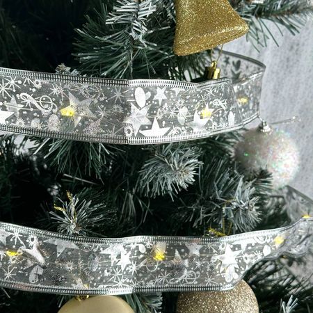 LED гірлянда-стрічка на ялинку Срібна 100 LED 10м Теплий Білий  2 в 1 від USB та батарейок, зображення 13