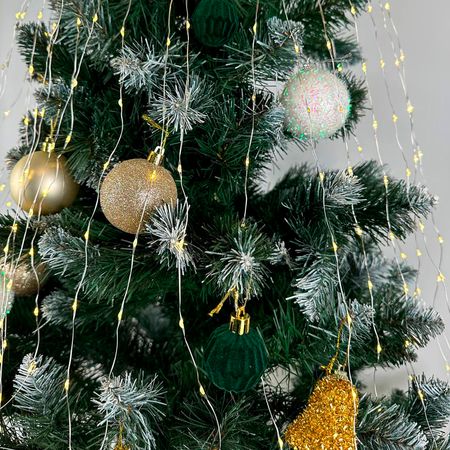 Гирлянда новогодняя Конский Хвост 1200LED 30 нитей по 2м цвет Теплый Белый режим: мигает каждый 6 LED от 220В серебряный провод Premium, изображение 3 - Edisons