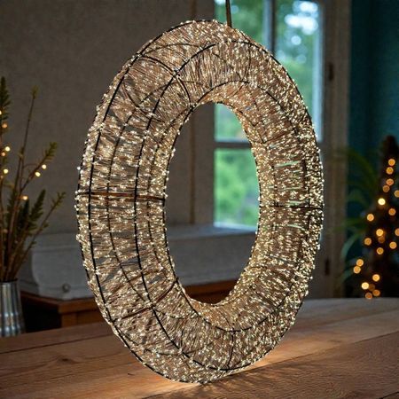 Світлодіодний новорічний вінок DecoLUX 60см 4000LED супер яскравий з м'яким мерехтінням об'ємний, Діаметр, мм: 600, Кількість джерел світла: 4000, Спосіб поставки: зібраний світлодіодний вінок, зображення 4