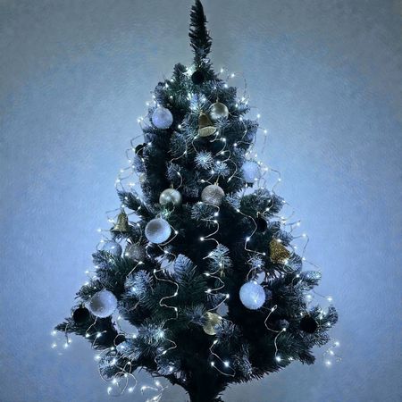 Гирлянда новогодняя Конский Хвост 200LED 10 нитей по 2м цвет Холодный Белый режим статика и мерцание от батареек и USB, изображение 3 - Edisons