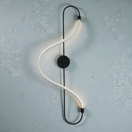 Бра Nordik A неон в тканинному обплетенні 3000К чорне 1,1м, зображення 6