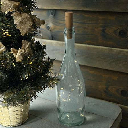 Набір 5 LED гірлянд Пробка на батарейці AAA з 20 LED діодами 2м колір теплий білий без мерехтіння Покращена модель, Колір світлодіодів: теплий білий, Кількість в комплекті: 5 шт., зображення 13