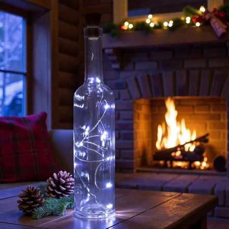 Набір 10 LED гірлянд Пробка від батарейки ААА з 20 LED діодами 2 м колір холодний білий без мерехтіння Покращена модель, Колір світлодіодів: холодний білий, Кількість в комплекті: 10 шт., зображення 4