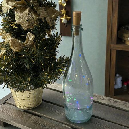 LED гирлянда Пробка от батарейки ААА с 20 LED диодами 2 м разноцветная без мерцания Улучшенная модель, изображение 6 - Edisons