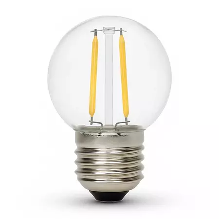 Набір 10шт LED ламп Edisons G45 E27 2W 2200K прозора пластикова колба, зображення 2