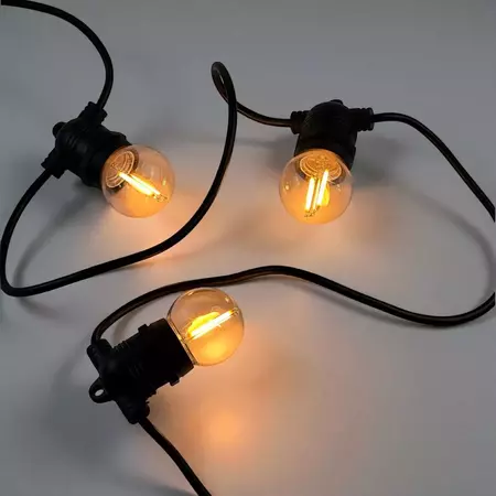 Набір 10шт LED ламп Edisons G45 E27 2W 2200K прозора пластикова колба, зображення 6