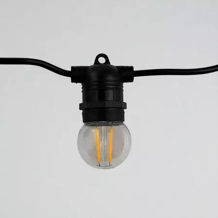Набір 10шт LED ламп Edisons G45 E27 2W 2200K прозора пластикова колба, зображення 9