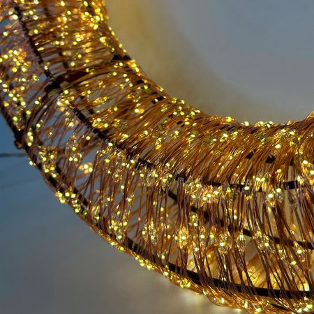 Світлодіодний новорічний вінок DecoLUX 40 см 3000LED супер яскравий з м'яким мерехтінням об'ємний, Діаметр, мм: 400, Кількість джерел світла: 3000, Спосіб поставки: зібраний світлодіодний вінок, зображення 14