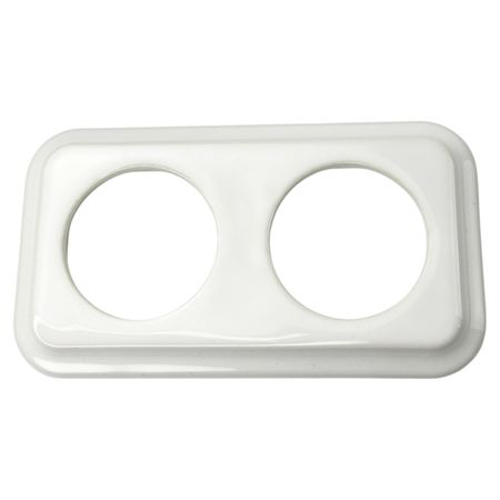 Рамка керамічна квадратна Keruida біла на 2 поста для прихованого монтажу, зображення 6