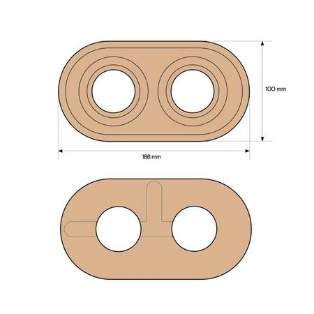 Рамка дерев'яна Keruida світла на 2 пости для накладних вимикачів, зображення 5