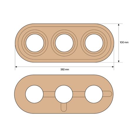 Рамка дерев'яна Keruida темна на 3 пости для накладних вимикачів, зображення 3