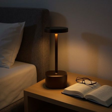 Настільна акумуляторна LED лампа Professional 5200 mAh 3W 2700-6500K USB колір шоколадний Premium, зображення 13