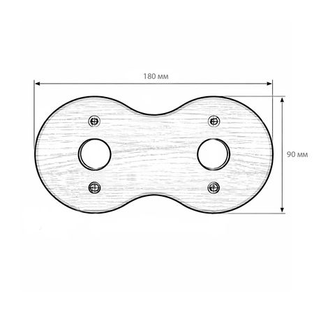 Рамка дерев'яна світла (береза) на 2 пости для накладних вимикачів і розеток SOFTY, зображення 5