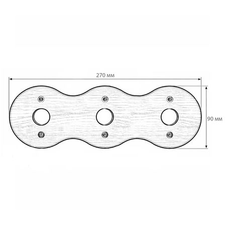 Рамка дерев'яна світла (береза) на 3 пости для накладних вимикачів і розеток SOFTY, зображення 2