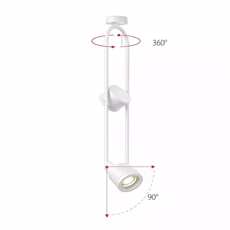 Трековий світильник подвійний білий 12W 3000K Premium, зображення 3