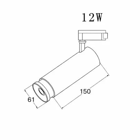 Трековий світильник Projector чорний 12W 3000K Premium, зображення 3