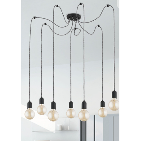 Люстра павук в стилі лофт на 8 ламп чорна [CLONE]