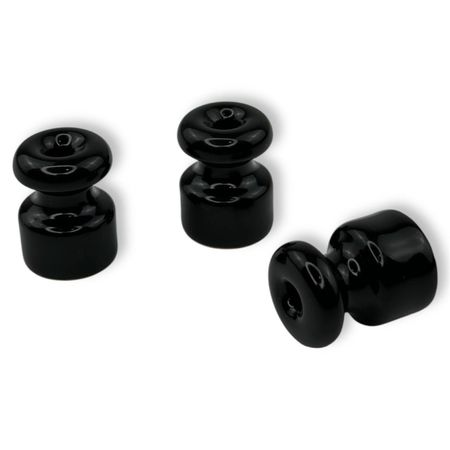 Набір 50 шт. Роликів ізоляторів керамічних для ретро проводки SOFTY Чорних, Количество: набор, Color: Black, зображення 7