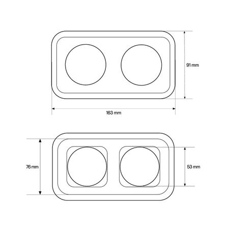 Рамка керамічна квадратна Keruida біла на 2 поста для прихованого монтажу, зображення 3