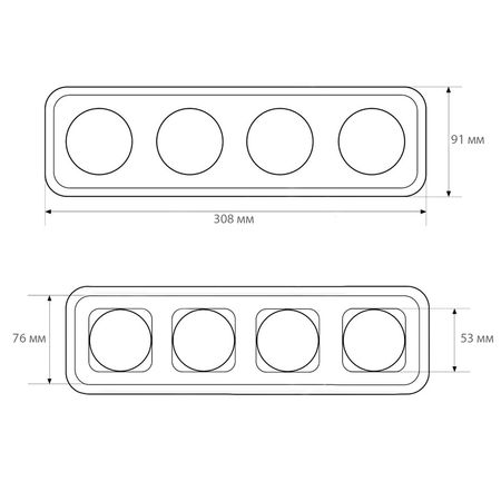 Рамка керамічна квадратна Keruida біла на 4 поста для прихованого монтажу, зображення 3