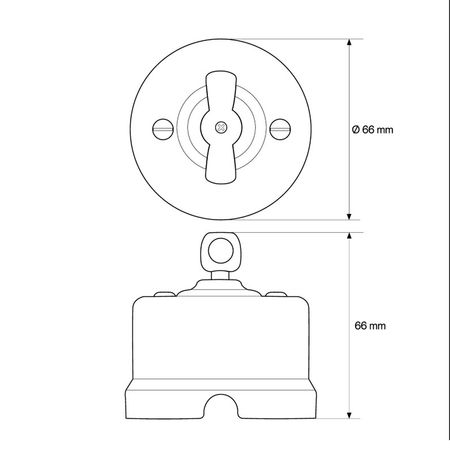 Ретро выключатель керамический Keruida белый 2-клавишный без рамки, Тип выключателя: двуклавишный, Цвет основы: белый, изображение 5 - Edisons