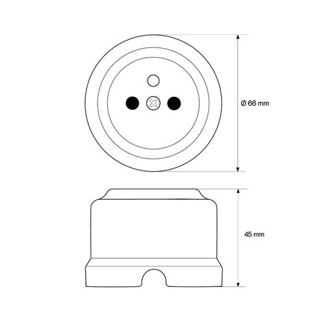 Ретро розетка керамічна Keruida біла із заземленням без рамки, Колір основи: білий, зображення 6