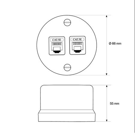 Розетка керамічна чорна комп'ютерна, Колір основи: чорний, зображення 5