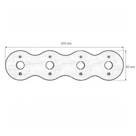 Рамка дерев'яна світла (Вільха) на 4 пости для накладних вимикачів і розеток SOFTY, зображення 5
