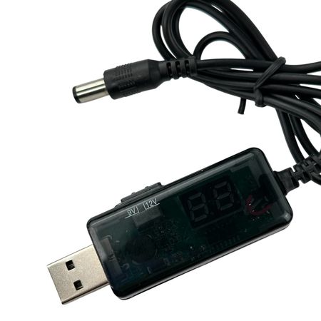 Кабель перетворювач USB-DC для роутера 9V/12V до 0,7А з перемикачем, живлення від PowerBank, DC 5.5×2.1 з перехідником, зображення 6