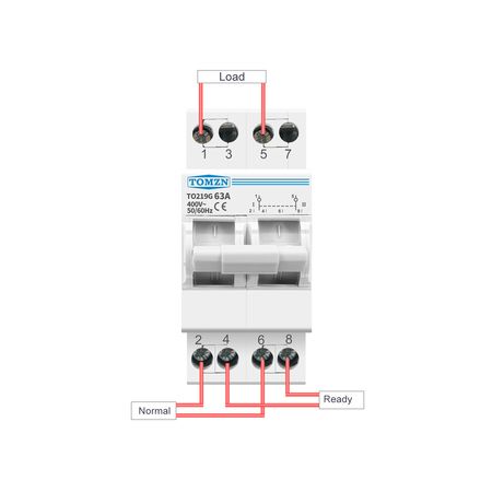 Трехпозиционный ручной переключатель ввода резерва TO219G 2P 63A АВР MTS TOMZN 220В, 380В, изображение 6 - Edisons