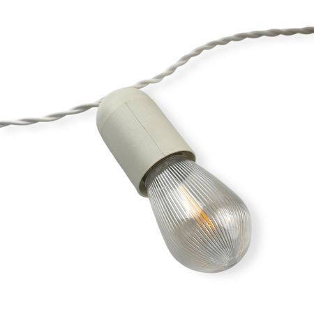 Pетpо гирляндa для приміщень нa білому крученому провoді з 11 пластиковими патронами 5м (без ламп), зображення 7