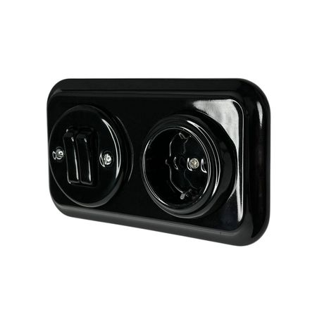 Рамка керамічна квадратна Keruida чорна на 2 поста для прихованого монтажу, зображення 9