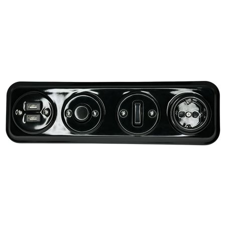 Розетка керамічна біла прихованого монтажу під USB [CLONE], Форма рамки: без рамки, Колір основи: чорний, зображення 12