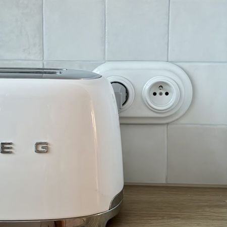 Ретро розетка Keruida белая скрытого монтажа без рамки с заземлением, Форма рамки: без рамки, Цвет основы: белый, изображение 27 - Edisons