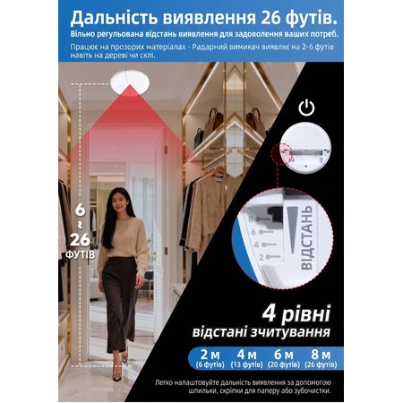 Беспроводной микроволновый датчик присутствия и движения Senso KS-WLS04, изображение 12 - Edisons