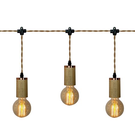 Гірлянда з дерев'яними патронами 3 метри+3м шнур на 4 лампи, зображення 3
