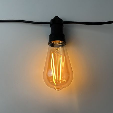 LED лампа Edisons ST64 Long GOLD Е27 2W 2200K бронзовая стеклянная колба Premium, изображение 2 - Edisons