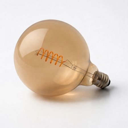 LED лампа Edisons G125 Gold Spiral Е27 4W 2200K димована Premium, зображення 4