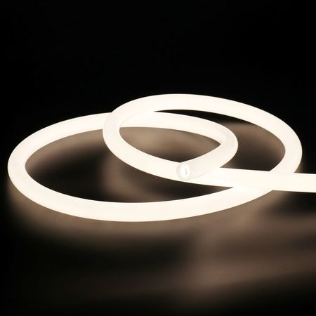 Premium гнучкий круглий LED неон 24mm  із стрічкою 4000 К 16 W/m 5 метрів + заглушки силіконові+ блок живлення виносний 170 W, зображення 4