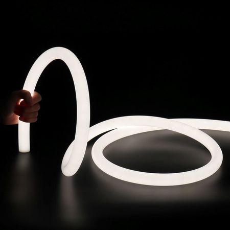 Premium гнучкий круглий LED неон 24mm  із стрічкою 4000 К 16 W/m 5 метрів + заглушки силіконові+ блок живлення виносний 170 W, зображення 5