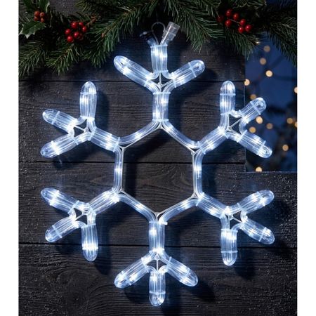 Гірлянда зовнішня DELUX MOTIF Snowflake 0,4м 12 flash IP44 білий, зображення 5