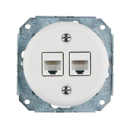 Набор Keruida: белая компьютерная розетка (RJ45), рамка из светлого дерева на 1 пост, врезной монтаж, изображение 5 - Edisons
