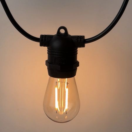 Уличная ретро гирлянда Стринг Лайт Е27 IP65 (1 патрон Е27 на 1 метр) Выбор длины кратно 5 м Premium, изображение 15 - Edisons